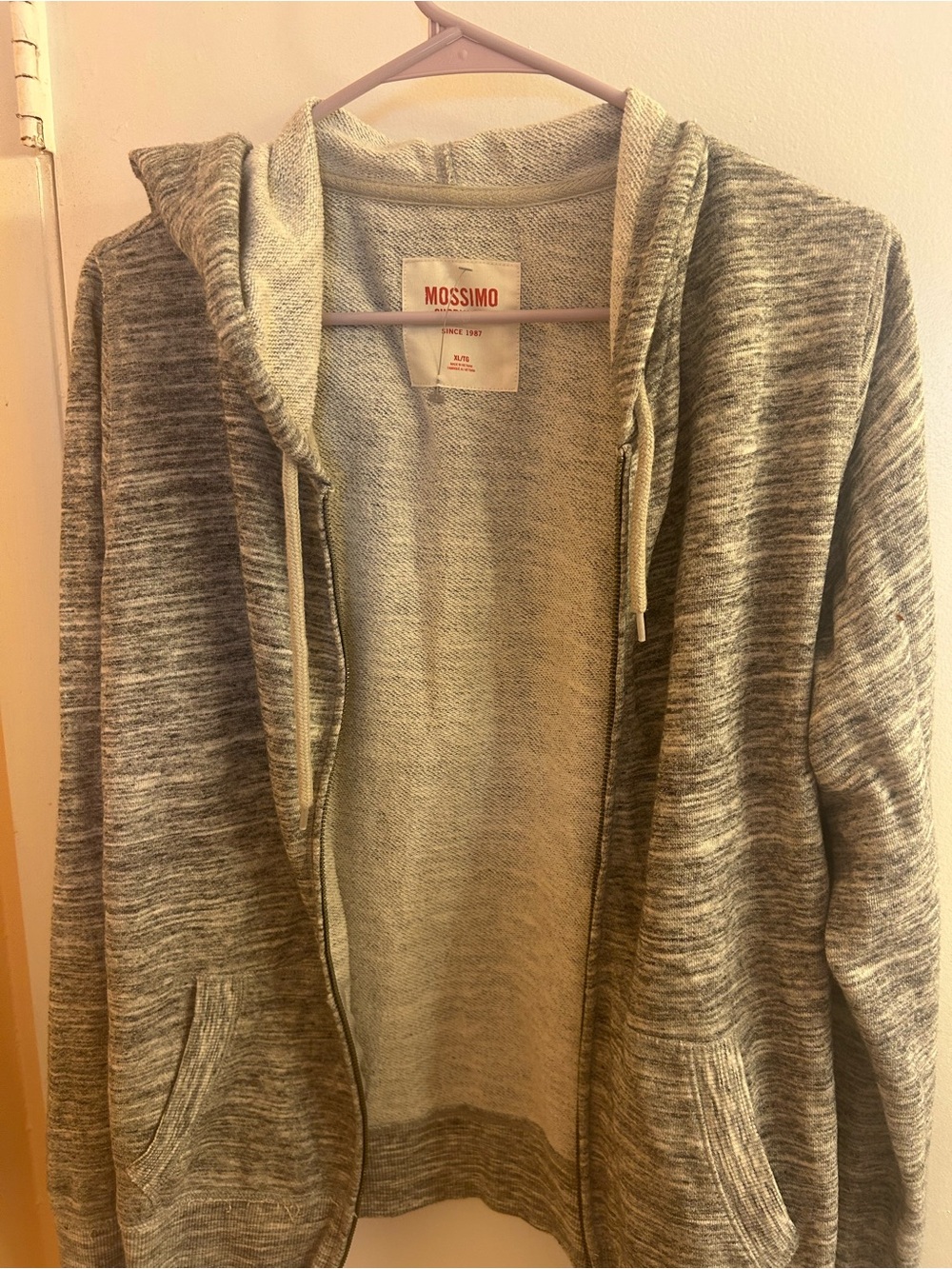 Mossimo Supply Co. Men's Heather Gray Zip-Up Hoodie Sweater